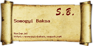 Somogyi Baksa névjegykártya